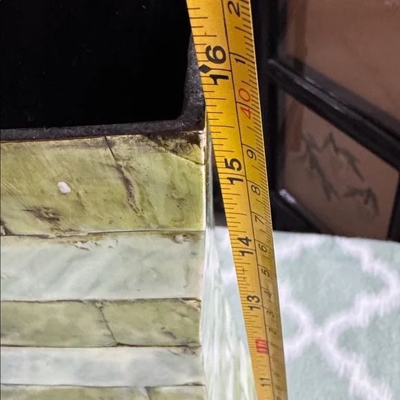 Vietnam mother of pearl overlay bamboo vase National Geographic - Picture 9 of 11